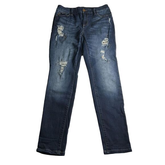 Chico's Distressed The Platinum Jegging Stretch Ankle Jeans Size 0 - Picture 1 of 8